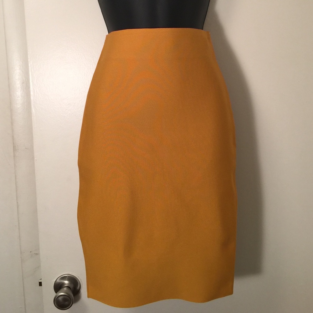 mustard yellow midi skirt